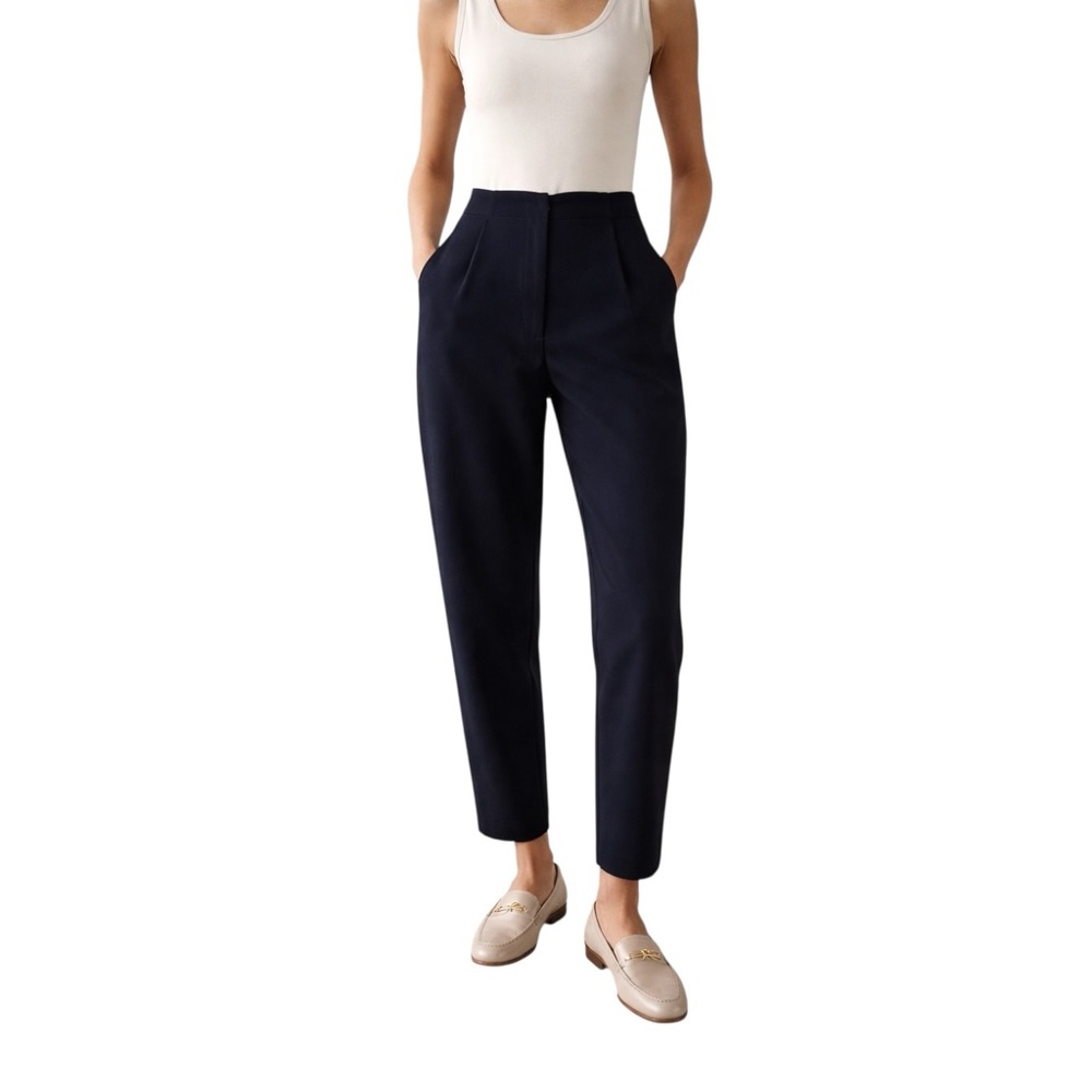 COS Navy Tailored Minimalist Trouser Pants